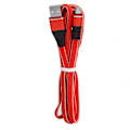 Miniatyrbild 2 av 8: Micro USB-laddningskabel förlängning nylonflätad snabbladdningssladd för Android-mobiltelefoner Röd