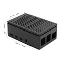 Pikkukuva 4 / 5: Suojaava kotelo Raspberry Pi 4B ABS-kuorelle, jossa kaikki portit on varattu HDMI USB A/V:lle, musta