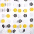 Miniatyrbilde 1 av 3: 4M Papirgarland til oppheng, rund (gul, grå og hvit)