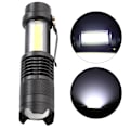 Miniatyrbild 2 av 5: Bärbar handhållen COB LED teleskopisk zoomficklampa USB-laddningsbar
