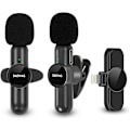 Miniatyrbild 1 av 5: Bluetooth Lavalier Mikrofon, Full Band 20 kHz Stereo, Noll Fördröjning för YouTube, Podcast, Vlog, Intervju