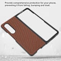 Miniatyrbild 8 av 8: Telefonfodral Fällbar Mobiltelefon Skyddande Fodral Fullt Skydd för Galaxy Z Fold 3 Kolfiberstruktur Kaffe
