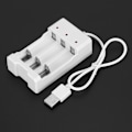Miniatyrbillede 4 af 5: A03 Hvid ABS miljøvenlig høj temperatur modstand 3 slot USB oplader opladning til Aa AAA batteri