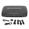Miniatyrbilde 1 av 5: 4-porters USB 2.0-svitsjvelger 4 datamaskiner som deler 4 USB-enheter USB KVM-svitsj for tastaturmus