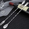 Miniatyrbild 7 av 8: Cocktail Shaker Sked, Twist På Skeden För Lagerindelning Av Drinkar, Spiraldesign För Ett Säkert Grepp, Rostfri Konstruktion, Fruktgaffelspets För Enkel Användning