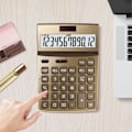Miniatyrbild 5 av 5: Multifunktionell stor skärmkalkylator 12-bitars digital HD-skärm skyddande ögonsolarknappbatteri dubbel försäkring finansiell kalkylator praktisk