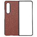 Miniatyrbillede 2 af 8: Læder Smartphone Cover Stødsikkert Telefonbeskyttende Etui til Samsung Galaxy Z Fold 3Brun