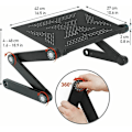 Miniatyrbild 2 av 5: Bärbart Laptopställ, Vikbart Knäbord För Upp Till 17 Tums Enheter, Ergonomiskt Justerbart Laptopbord Med Ventilerad Brickdesign För Sängen