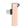 Pikkukuva 5 / 8: 2 kpl 2-in-1 TypeC - 3,5 mm -ääniliitäntäkaapelilaturi, kuulokemikrofonijakaja, sovitin (kulta)