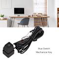 Miniatyrbillede 4 af 5: PC tænd/sluk-knap Blå switch mekanisk tastatur Baggrundsbelyst Plug and Play PC tænd/sluk-knap til stationær computer Kontorspil