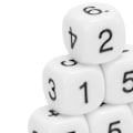 Miniatyrbillede 4 af 8: 20 stk. 6-sidet talterning i plast, 16 mm runde hjørner, polyhedral terningesæt til numerisk undervisning og brætspil, hvid