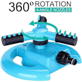 Miniatyrbild 3 av 6: Sprinklersystem, Automatisk trädgårdsbevattning med roterande grässprinkler 360 grader, säkerställer effektiv bevattning för utomhusbruk