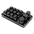 Miniatyrbillede 2 af 5: Mini 12-tasters tastatur med 3 drejeknapper, brugerdefineret program, hot-swappable tastatur, kabeladskillelse, blå switch mekanisk tastatur