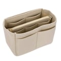 Miniatyrbild 2 av 4: Ropch Handväska Organizer Väska Organizer med Fack Handväska Insats Väska i Väska Handväska Mapp Beige - L