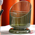 Miniatyrbild 3 av 5: Sminkborsthållare Organizer Plast Transparent Rund Sminkborste Förvaringshållare Kopp för Penna Blyertspenna