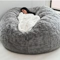 Miniatyrbilde 2 av 7: Fluffy bean bag stoltrekk for voksne (uten fyll) grå 180 x 90 cm
