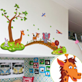 Miniatyrbild 5 av 5: Djurväggdekaler med Fantasidjungeltema, Flyttbara väggdekaler för slät yta, Lätt att applicera och ta bort, Babyrumsinredning, Hem