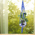 Miniatyrbild 4 av 5: Macrame växt hängare inomhus utomhus växt hållare för hängande krukväxter blommor (Blå)