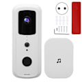 Miniatyrbild 2 av 8: Smart trådlös WIFI videodörrklocka 1080P APP fjärrkontroll intercom nattvision vit 90‑260VEU-kontakt