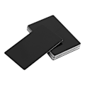 Miniatyrbillede 2 af 2: 50 stk. Imponerende blanke lasermarkerede metal visitkort (sort)