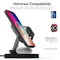 Miniatyrbilde 7 av 8: F22 4 i 1 trådløs ladestasjon Foldable Magnetic Wireless Charging Station for IPhone 12 Series Black