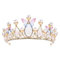 Miniatyrbillede 1 af 5: Prinsesse Tiaraer til Piger, Fødselsdagskrone til Piger Sommerfugl Prinsesse Performance Disc Hår Model Catwalk Håndlavet Krystal Tiara