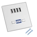 Pikkukuva 2 / 2: 4 Portin LED-valolla varustettu USB-laturi seinäpistorasia-latausasema rakennustyömaille 220V Hopea