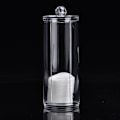 Miniatyrbillede 1 af 4: Transparent Rund Akryl Bomuldspude Opbevaringsboks Organizer Puff Holder Beholder