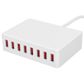 Miniatyrbilde 5 av 5: 2.4A 50W 8 porter USB-lader bærbar USB-skrivebords smart ladestasjon for telefoner nettbrett