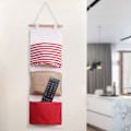Miniatyrbilde 3 av 5: 3-lags lin oppbevaringspose garderobe hengende pose veggpose leker