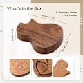 Miniatyrbild 4 av 5: Plektrumboxhållare i trä, graverad plektrumbox i trä, klassiska triangulära plektrum för presentmusikinstrument, gitarrbas
