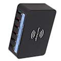 Miniatyrbilde 2 av 5: USB-telefonladingstasjon Blokk 40W 6 Port QC 3.0 Lading Hub Trådløs Lading Base med LCD-skjerm 100-240V