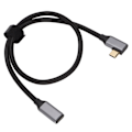 Pikkukuva 8 / 8: 4K 100W PD 5A Oikea kulma taivutus 90 astetta Gen 2 USB3.1 Type C uros naaras jatkojohto 50cm