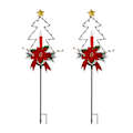 Miniatyrbild 1 av 7: Lysande Julglädje, Solcellsdrivna Juldekorationer, Utomhus LED-ljus, Trädgårdsspett i Metall, Julbelysning för Gångvägar, Automatisk Solcellsdrift
