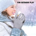 Miniatyrbillede 4 af 5: Vinter Touchscreen Handsker Varme Fleece Foret Strikkede Handsker Elasti