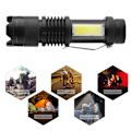Miniatyrbild 5 av 5: Bärbar handhållen COB LED teleskopisk zoomficklampa USB-laddningsbar