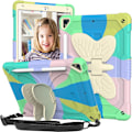 Pikkukuva 1 / 6: Kotelo iPad 9./8./7. sukupolven kotelolle, jossa on kynäteline, jalusta ja olkahihna, Butterfly iPad 10,2 tuuman kotelo 2021/2020/2019 iPad-kotelo - Värikäs