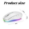 Miniatyrbild 6 av 6: Gamingmus med trippelläge, programmerbara knappar, ergonomisk design för intensiva spelsessioner, professionell gamingmus med RGB LED-bakgrundsbelysning för