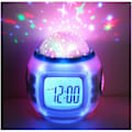 Miniatyrbild 1 av 5: Flerfärgad Stjärnhimmel Nattlampa Projektor, Digital Väckarklocka med Musik Timer och Projektionsdisplay, Tydlig LED-Skärm för Barnrum, Säker