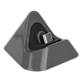 Miniatyrbild 2 av 5: Bärbar triangulär typ C laddningsbas i metall för Switch / Lite-värd (grå)