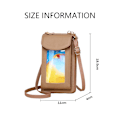 Miniatyrbillede 2 af 5: Lille mobiltelefon crossbody taske pung til kvinder, PU læder pung pung mobiltelefon pung til kvinder