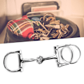 Miniatyrbillede 1 af 8: D-formet snaffle nøglering holdbar sølv D-ring zink-legering hestesnaffle bits nøglering
