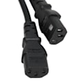 Miniatyrbillede 4 af 8: Enkelt C14 til dobbelt 5 15R C13 ledning kort strømkabel UPS server Y splitter adapter kabel til PC skærm printer
