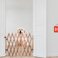 Miniatyrbild 1 av 2: Justerbar hopfällbar hundgrind i trä, dörrgrind för inomhusbruk, trappgrind, säkerhetsgrind för husdjur och valpar