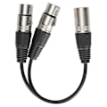 Miniatyrbillede 2 af 8: XLR Han til Dobbelt XLR Hun Kabel Mikrofon Stereo Afbalanceret Forbindelsesledning til Lydadapter Hvid 1m / 3.3ft