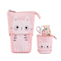Miniatyrbillede 2 af 2: Tegneserie Stativ Blyantholder Teleskopisk Sød Kat Blyant Etui Lærred Stationery Makeup Taske til Drenge Piger Studerende