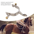 Miniatyrbillede 8 af 8: 2 stk. hestesporer i rustfrit stål, Western Cowboys Spurs med roterende gear til hesteentusiaster
