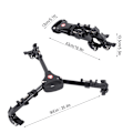 Miniatyrbild 4 av 4: Kingjoy VX-600 Fällbar Tripod Dolly 3 Hjul Stativ Pulley Bas Universal Kamera
