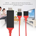 Miniatyrbillede 5 af 5: 3 farver telefon til HDMI-kabel til IOS-grænseflade Digital AV-adapter 1080P Plug Play til IOS Android Rød