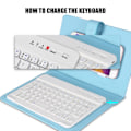 Miniatyrbillede 1 af 8: Universal trådløs Bluetooth-tastatur Flip Case Cover med stativ til iOS/Android-telefoner